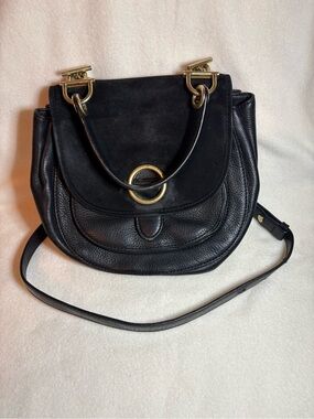 Michael Kors Black Isadore Crossbody Bag with Gold Accents